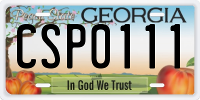 GA license plate CSP0111