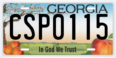 GA license plate CSP0115