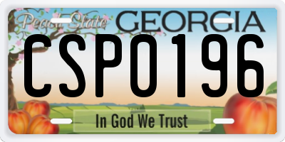 GA license plate CSP0196