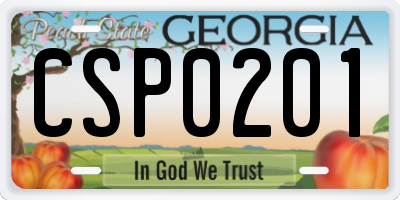 GA license plate CSP0201
