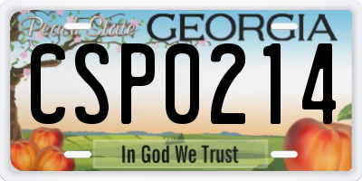 GA license plate CSP0214