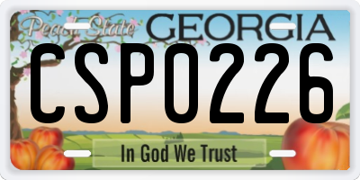GA license plate CSP0226