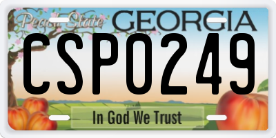 GA license plate CSP0249