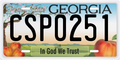 GA license plate CSP0251