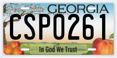 GA license plate CSP0261