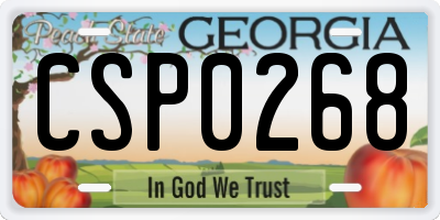 GA license plate CSP0268