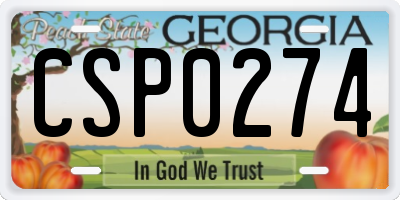 GA license plate CSP0274