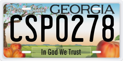 GA license plate CSP0278