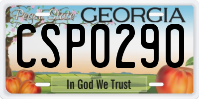 GA license plate CSP0290