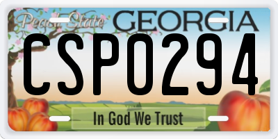 GA license plate CSP0294