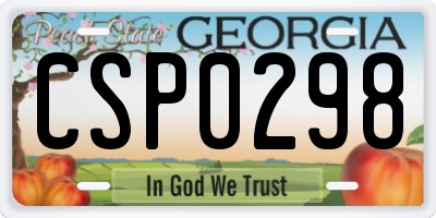 GA license plate CSP0298