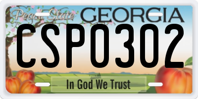 GA license plate CSP0302