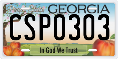 GA license plate CSP0303