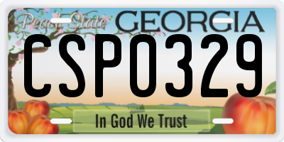 GA license plate CSP0329