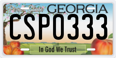 GA license plate CSP0333