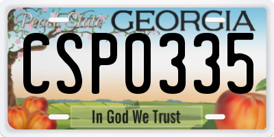 GA license plate CSP0335