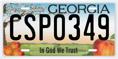 GA license plate CSP0349