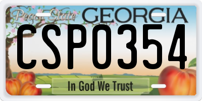 GA license plate CSP0354