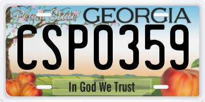 GA license plate CSP0359