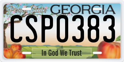 GA license plate CSP0383