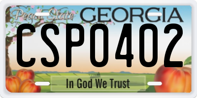GA license plate CSP0402