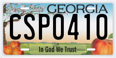 GA license plate CSP0410