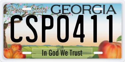 GA license plate CSP0411