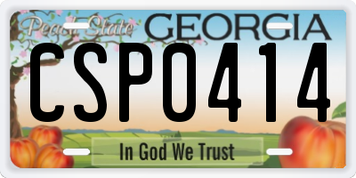 GA license plate CSP0414