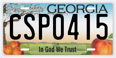 GA license plate CSP0415