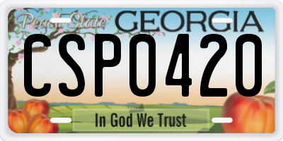 GA license plate CSP0420