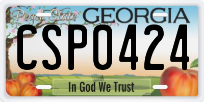 GA license plate CSP0424