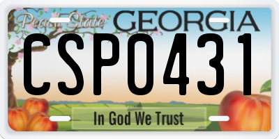 GA license plate CSP0431