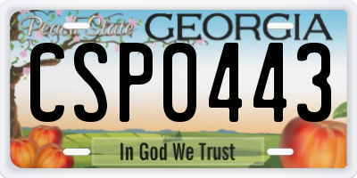 GA license plate CSP0443