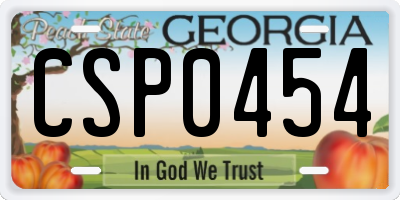 GA license plate CSP0454