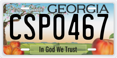 GA license plate CSP0467