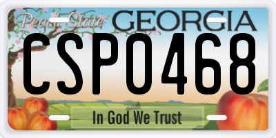GA license plate CSP0468