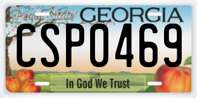GA license plate CSP0469