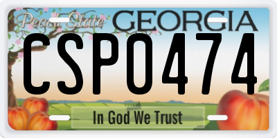 GA license plate CSP0474