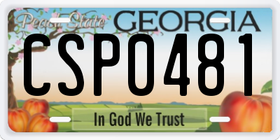 GA license plate CSP0481