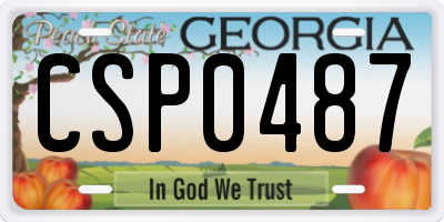 GA license plate CSP0487