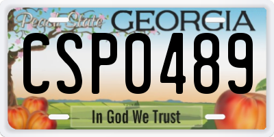 GA license plate CSP0489