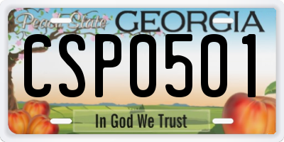 GA license plate CSP0501