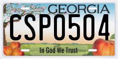 GA license plate CSP0504