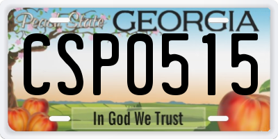 GA license plate CSP0515