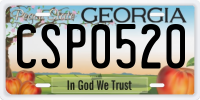 GA license plate CSP0520
