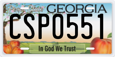 GA license plate CSP0551