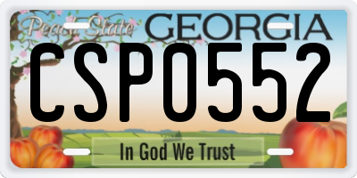 GA license plate CSP0552