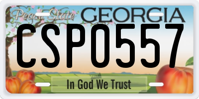 GA license plate CSP0557