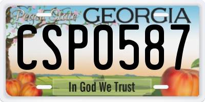 GA license plate CSP0587