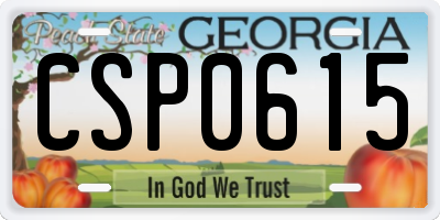 GA license plate CSP0615